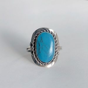 Blue Howlite Adjustable Ring